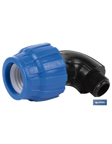 CODO 90° ROSCA MACHO PP PN16 63 X 1 1/2  VENTA UNITARIA