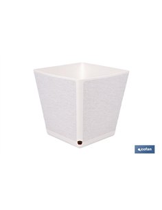 MACETA O MACETERO GAMA TEXTIL CUADRADA COLOR BLANCO PP 238 X 238 X 240 MM 9 L venta unitaria