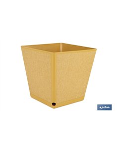 MACETA O MACETERO GAMA TEXTIL CUADRADA COLOR MOSTAZA PP 238 X 238 X 240 MM 9 L venta unitaria
