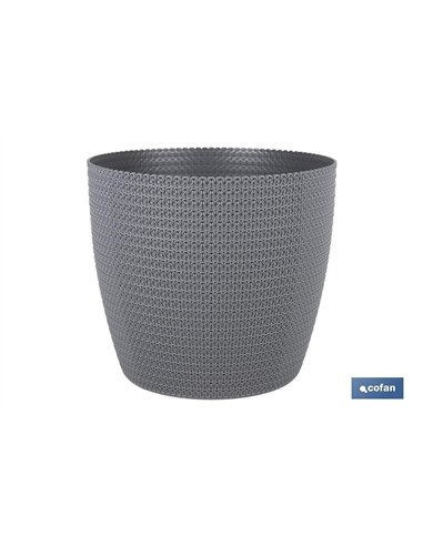 MACETA O MACETERO TRENZADA COLOR GRIS OSCURO PP Ø 359 X 315 MM 26,5 L venta unitaria