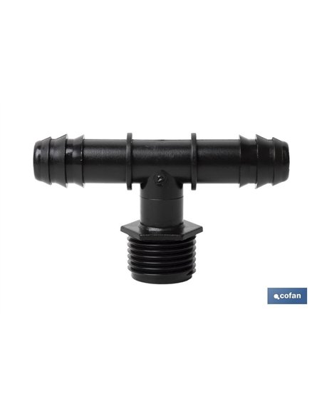 CONEXIÓN EN T R.MACHO Ø16MM-1/2 Venta unitaria