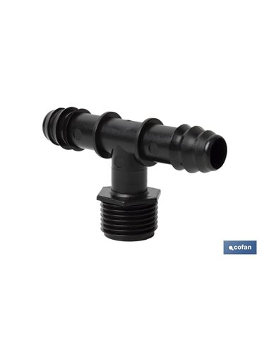 CONEXIÓN EN T R.MACHO Ø16MM-1/2 Venta unitaria