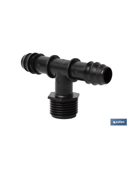CONEXIÓN EN T R.MACHO Ø16MM-1/2 Venta unitaria