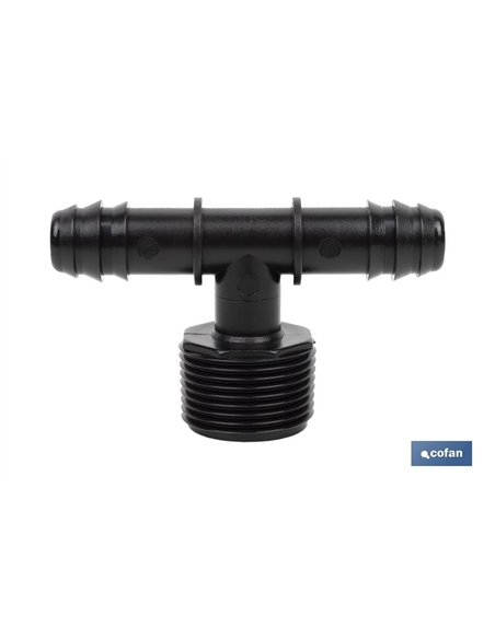 CONEXIÓN EN T R.MACHO Ø16MM-3/4 Venta unitaria
