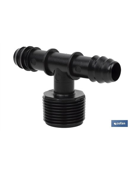 CONEXIÓN EN T R.MACHO Ø16MM-3/4 Venta unitaria