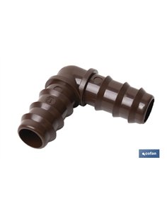CONEXIÓN EN CODO Ø16MM (MARRÓN-MAX SEGUR. Venta unitaria
