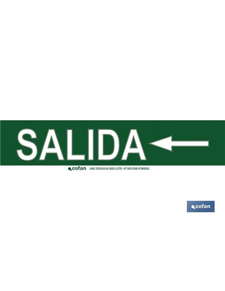 SEÑAL LUMINISCENTE 400X100MM.
