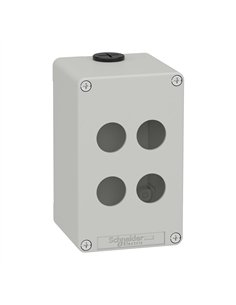 SCHNEIDER graue leere Box mit 4 Löchern, aus strapazierfähigem Material und mit kompaktem Design.