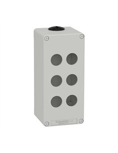 SCHNEIDER 6-hole gray empty box, made of durable material and with a compact design.