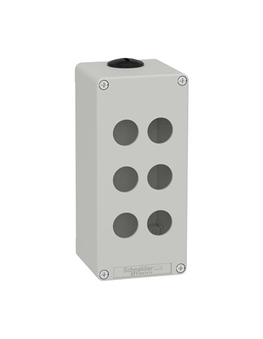 SCHNEIDER 6-hole gray empty box, made of durable material and with a compact design.