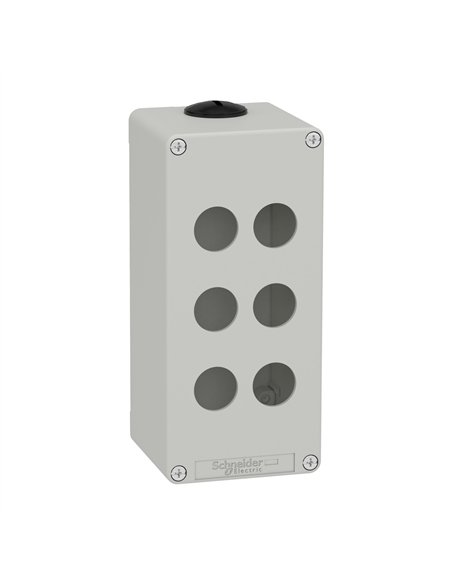 SCHNEIDER 6-hole gray empty box, made of durable material and with a compact design.