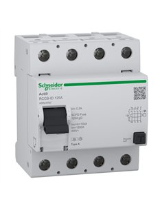 Interruptor ID 4P SCHNEIDER 125A 300mA de protección eléctrica.