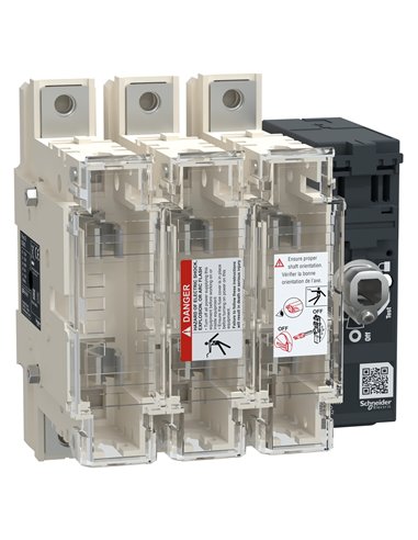 Interruptor seccional FUSIBLES SCHNEIDER 125A 3 polos para protección eléctrica.