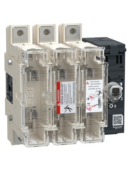 Fusível seccional tripolar SCHNEIDER 125A para proteção elétrica.