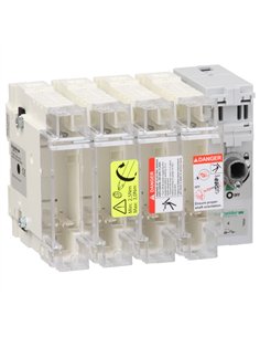 Interruptor secc fusible SCHNEIDER 125A 4 polos 22x58 mm para protección eléctrica.