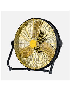 Ventilador Industrial Mapache 80w Negro/amarillo 3vel 3aspas Orientable 180º 48,5x51x19,5cm 2