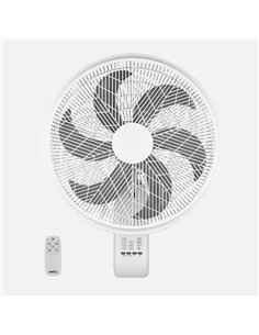 Ventilador Pared Alcora 75w Blanco 3vel 6asp C/remoto Oscilante Y Orientab.tempo.65x52x30cm
