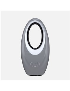 Ventilador Sin Aspas Canales Gris 50w 3velocidades Oscilante 4col.led Tactil C/remoto Y Temporizador 57,5x29x17cm