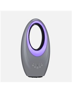 Ventilador Sin Aspas Canales Gris 50w 3velocidades Oscilante 4col.led Tactil C/remoto Y Temporizador 57,5x29x17cm 2