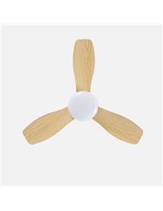 Ventilador Dc Cain 15w 1800lm Blanco/haya 3aspas 62d 300 0k4200k6500Kk Regulable Intensidad+Remoto+temporizador+memoria 2