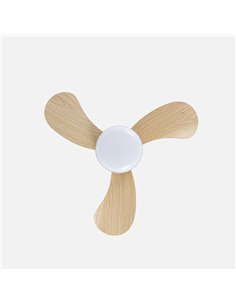 Ventilador Dc Enoc 15w 1800lm Blanco/haya 3aspas 58d 3000k4200k6500Kk Regulable Intensidad+ Remoto+temporizador+memoria 2