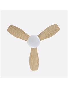 Ventilador Dc Asaf 20w 2100lm Blanco/haya 3aspas 62d 3000k4200k6500Kk Regulable Intensidad+remoto+temporizador+memoria 2