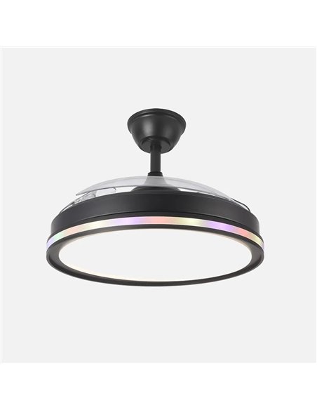 Ventilador DC 59+7w Cacique Preto 3asp 107d 6980lm 300045006500Kk+rgb Remo+r.int+memo+temp