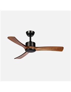 Ventilador DC Hellin 18w Preto/Carvalho 3 Pás 6 Velocidades 106d Luz Opcional 2250l m300045006500Kk Controle Remoto + Memória +  2