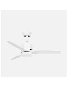 Ventilador Dc Montiel 18w Blanco 3aspas 6vel 106d Luz Opcional 2250lm 300045006500Kk Remoto+memoria+temporizador