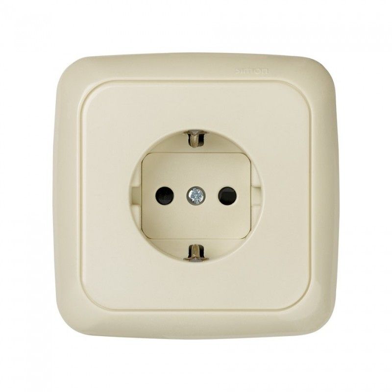 Base de soquete monobloco Schuko marfim SIMON 31 31472-61