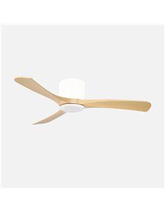 Ventilador Dc Paterna 18w Blanco/haya 3aspas 6vel 117d Luz Opcional 2250lm 300045006500Kk Remoto+memoria+temporizador 2