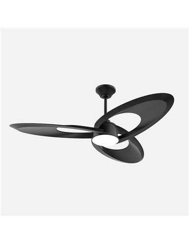 Ventilador Tarazona DC 18w Preto 3 pás 6 velocidades 136d 2250lm 300045006500Kk Controle remoto + memória + temporizador