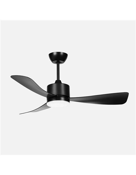 Ventilador Yeste DC 18w Preto 3 pás 6 velocidades 106d Luz opcional 2250lm 300045006500Kk Controle remoto + memória + temporizad