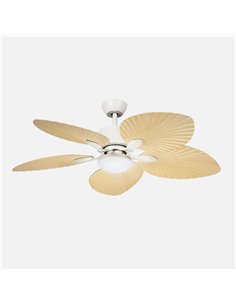 Ventilador Dc Torcal 24w Blanco/haya 5aspas 6vel 130d Luz Opcional 2880lm 300045006500Kk Remoto+memoria+temporizador