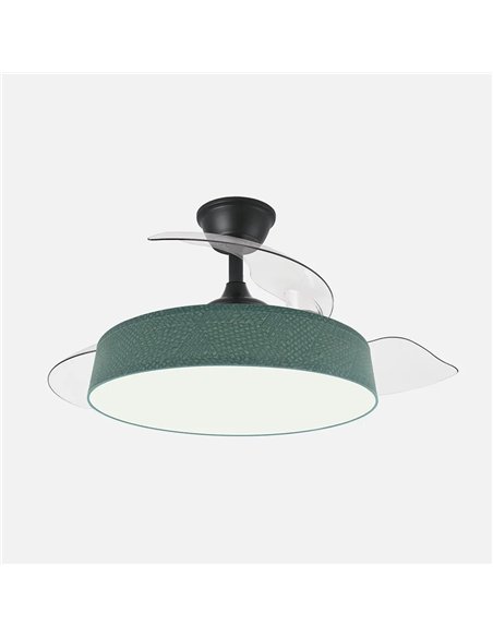 Ventilador Boga 72w Negro/verde 108d 3asp 7200lm 300040006000k Remoto+memo+tempo