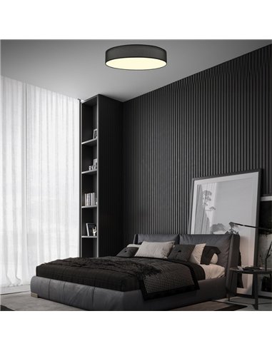 Plafón de techo LED Fabi Negro 65W 4300 Lm CCT