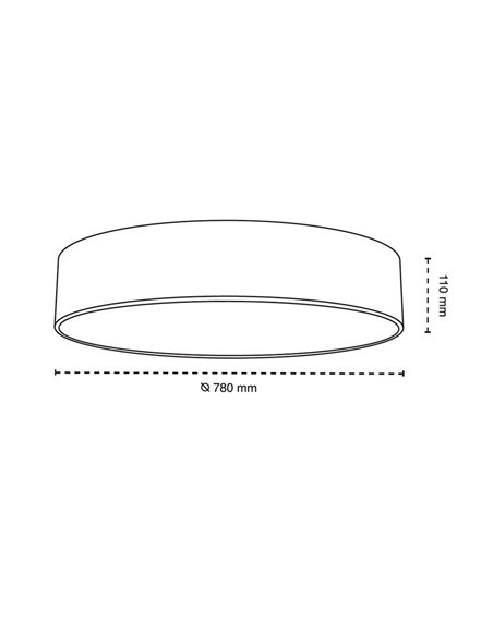 Plafón de techo LED Fabi Gris 80W 5500Lm CCT