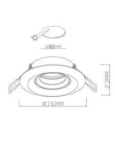 Empotrable Basculante Redondo Blanco 70mm 1xGU10 PAR11 2