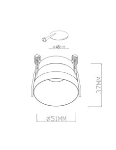 Empotrable Redondo Negro 51mm 1xGU10 PAR11 2