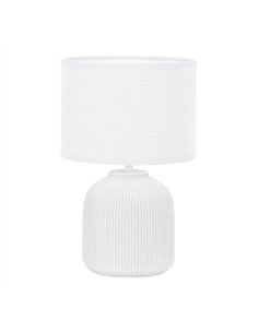 Lámpara de mesa cerámica Delfi Blanca 1xE14