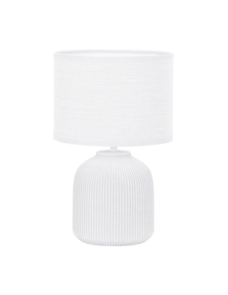 Lámpara de mesa cerámica Delfi Blanca 1xE14