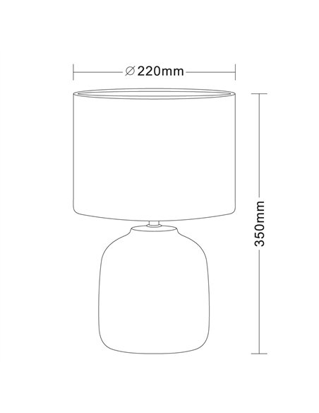Lámpara de mesa cerámica Delfi Blanca 1xE14