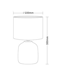 Lámpara de mesa cerámica Delfi Gris 1xE14 2
