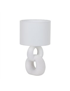 Lámpara de mesa cerámica Melie Blanca 1xE14