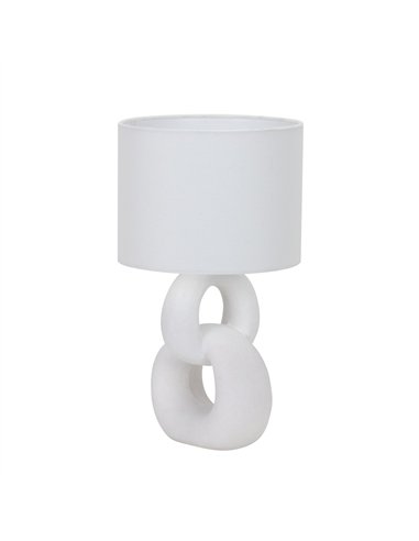 Lámpara de mesa cerámica Melie Blanca 1xE14