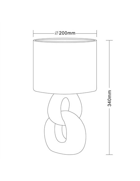 Lámpara de mesa cerámica Melie Blanca 1xE14