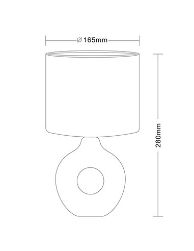 Lámpara de mesa cerámica Ellie Blanca 1xE14