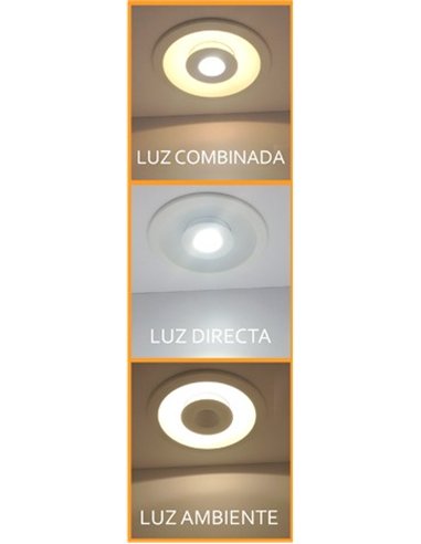Foco empotrable LED 12W+11W 3000K cuadrado balnco