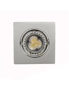 Empotrable LED GU10 6W cuadrado basculante acero