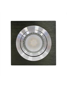 Empotrable LED GU10 7W cuadrado basculante negro